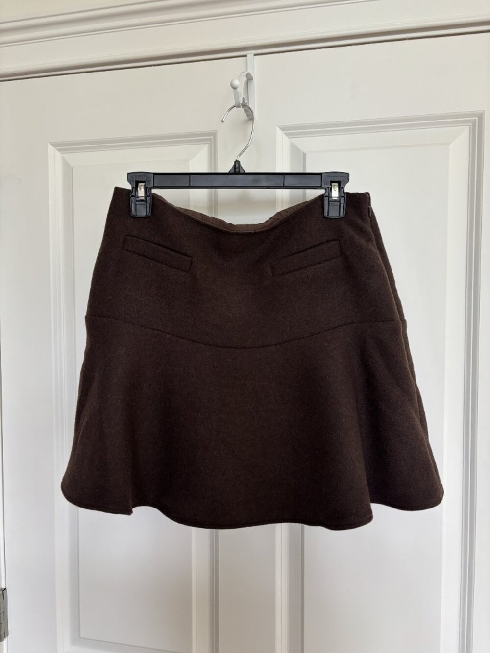 LOFT Chocolate Brown Flounce Hem Mini Skirt, Size 6